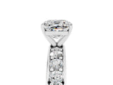 White gold Cushion Cut Cut Channel Set Diamond Engagement Ring with Four-Prong Setting_5