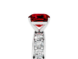 White gold Cushion Cut Cut Channel Set Diamond Engagement Ring with Four-Prong Setting_5