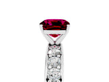White gold Cushion Cut Cut Channel Set Diamond Engagement Ring with Four-Prong Setting_5