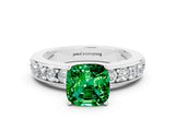 White gold Cushion Cut Cut Channel Set Diamond Engagement Ring with Four-Prong Setting