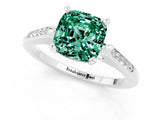 White gold Cushion Cut Cut Channel Set Solitaire Engagement Ring with Four-Prong Setting_1