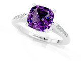 White gold Cushion Cut Cut Channel Set Solitaire Engagement Ring with Four-Prong Setting_1