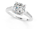 White gold Cushion Cut Cut Channel Set Solitaire Engagement Ring with Four-Prong Setting_1