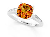White gold Cushion Cut Cut Channel Set Solitaire Engagement Ring with Four-Prong Setting_1