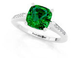 White gold Cushion Cut Cut Channel Set Solitaire Engagement Ring with Four-Prong Setting_1