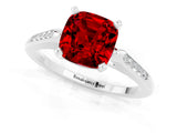 White gold Cushion Cut Cut Channel Set Solitaire Engagement Ring with Four-Prong Setting_1