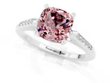 White gold Cushion Cut Cut Channel Set Solitaire Engagement Ring with Four-Prong Setting_1
