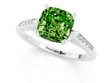 White gold Cushion Cut Cut Channel Set Solitaire Engagement Ring with Four-Prong Setting_1