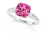 White gold Cushion Cut Cut Channel Set Solitaire Engagement Ring with Four-Prong Setting_1