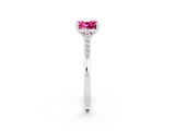 White gold Cushion Cut Cut Channel Set Solitaire Engagement Ring with Four-Prong Setting_2