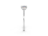 White gold Cushion Cut Cut Channel Set Solitaire Engagement Ring with Four-Prong Setting_2