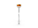 White gold Cushion Cut Cut Channel Set Solitaire Engagement Ring with Four-Prong Setting_2
