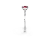 White gold Cushion Cut Cut Channel Set Solitaire Engagement Ring with Four-Prong Setting_2