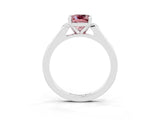 White gold Cushion Cut Cut Channel Set Solitaire Engagement Ring with Four-Prong Setting_3