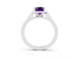 White gold Cushion Cut Cut Channel Set Solitaire Engagement Ring with Four-Prong Setting_3