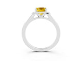White gold Cushion Cut Cut Channel Set Solitaire Engagement Ring with Four-Prong Setting_3