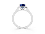 White gold Cushion Cut Cut Channel Set Solitaire Engagement Ring with Four-Prong Setting_3