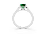 White gold Cushion Cut Cut Channel Set Solitaire Engagement Ring with Four-Prong Setting_3