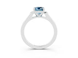 White gold Cushion Cut Cut Channel Set Solitaire Engagement Ring with Four-Prong Setting_3