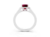 White gold Cushion Cut Cut Channel Set Solitaire Engagement Ring with Four-Prong Setting_3