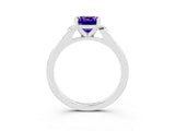 White gold Cushion Cut Cut Channel Set Solitaire Engagement Ring with Four-Prong Setting_3