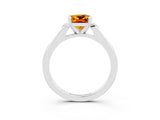 White gold Cushion Cut Cut Channel Set Solitaire Engagement Ring with Four-Prong Setting_3
