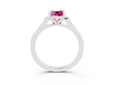 White gold Cushion Cut Cut Channel Set Solitaire Engagement Ring with Four-Prong Setting_3