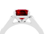White gold Cushion Cut Cut Channel Set Solitaire Engagement Ring with Four-Prong Setting_4