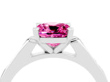 White gold Cushion Cut Cut Channel Set Solitaire Engagement Ring with Four-Prong Setting_4