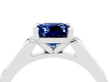 White gold Cushion Cut Cut Channel Set Solitaire Engagement Ring with Four-Prong Setting_4