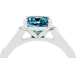 White gold Cushion Cut Cut Channel Set Solitaire Engagement Ring with Four-Prong Setting_4