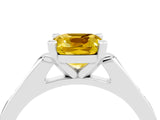 White gold Cushion Cut Cut Channel Set Solitaire Engagement Ring with Four-Prong Setting_4