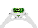 White gold Cushion Cut Cut Channel Set Solitaire Engagement Ring with Four-Prong Setting_4
