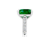 White gold Cushion Cut Cut Channel Set Solitaire Engagement Ring with Four-Prong Setting_5