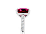 White gold Cushion Cut Cut Channel Set Solitaire Engagement Ring with Four-Prong Setting_5