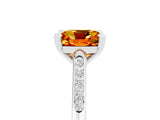 White gold Cushion Cut Cut Channel Set Solitaire Engagement Ring with Four-Prong Setting_5
