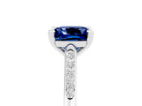 White gold Cushion Cut Cut Channel Set Solitaire Engagement Ring with Four-Prong Setting_5