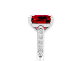 White gold Cushion Cut Cut Channel Set Solitaire Engagement Ring with Four-Prong Setting_5