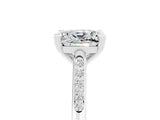 White gold Cushion Cut Cut Channel Set Solitaire Engagement Ring with Four-Prong Setting_5