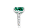 White gold Cushion Cut Cut Channel Set Solitaire Engagement Ring with Four-Prong Setting_5