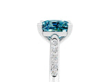 White gold Cushion Cut Cut Channel Set Solitaire Engagement Ring with Four-Prong Setting_5