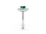 White gold Cushion Cut Cut Diamond Floral Halo Pave Band with Prong Setting_2