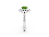 White gold Cushion Cut Cut Diamond Floral Halo Pave Band with Prong Setting_2