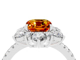 White gold Cushion Cut Cut Diamond Floral Halo Pave Band with Prong Setting_4