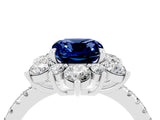 White gold Cushion Cut Cut Diamond Floral Halo Pave Band with Prong Setting_4