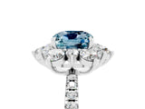 White gold Cushion Cut Cut Diamond Floral Halo Pave Band with Prong Setting_5