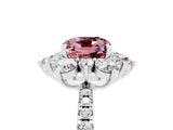 White gold Cushion Cut Cut Diamond Floral Halo Pave Band with Prong Setting_5