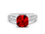 White gold Cushion Cut Cut Diamond Milgrain Marquise Band with Prong Setting