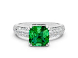 White gold Cushion Cut Cut Diamond Milgrain Marquise Band with Prong Setting