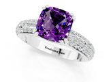 White gold Cushion Cut Cut Diamond Milgrain Marquise Band with Prong Setting_1